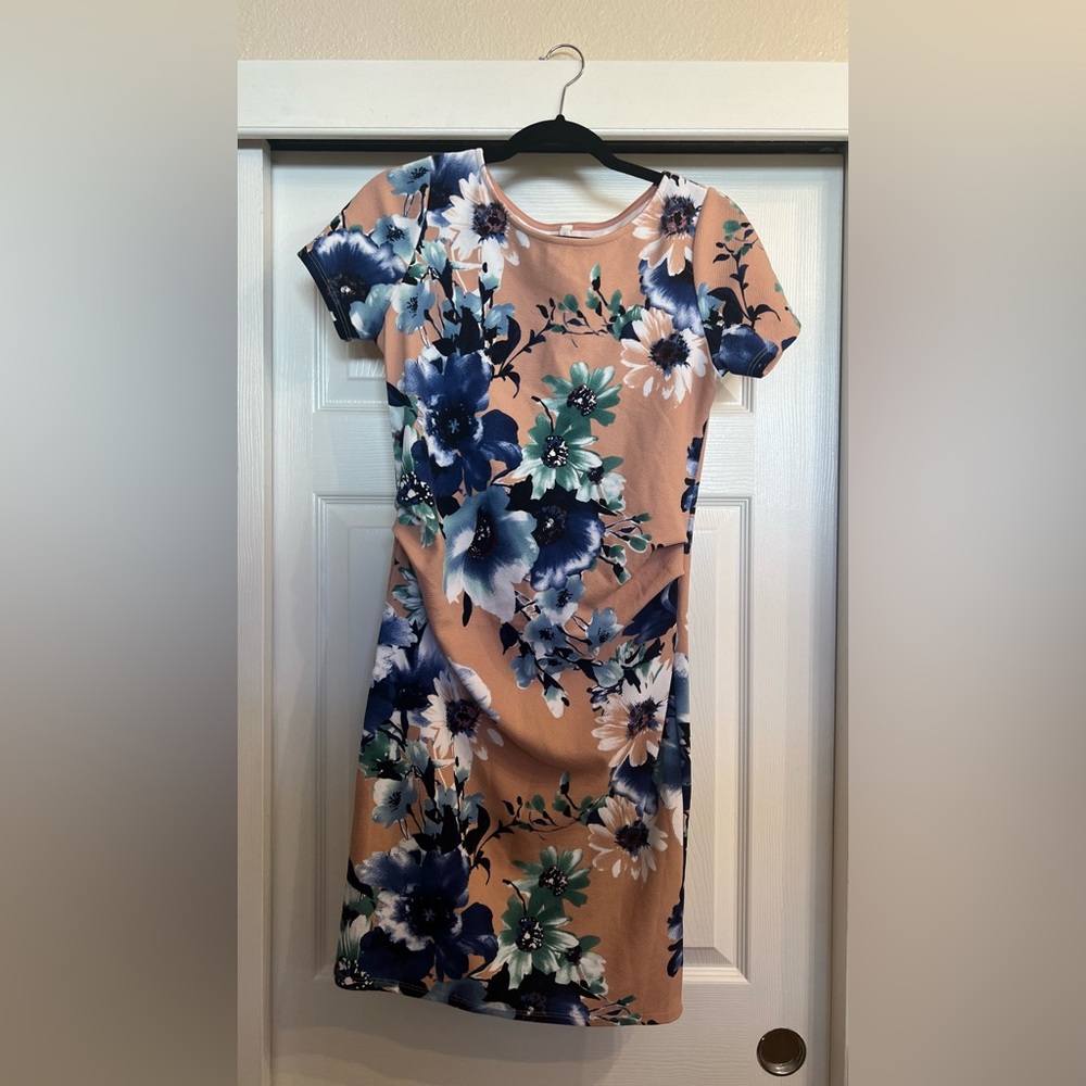 Pinkblush Blue and Green Sheath Mini Dress